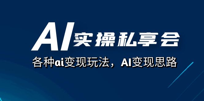 AI实操私享会,各种ai变现玩法,AI变现思路(67节课)