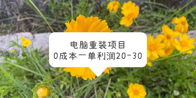 电脑系统重装项目,0成本一单利润20-30