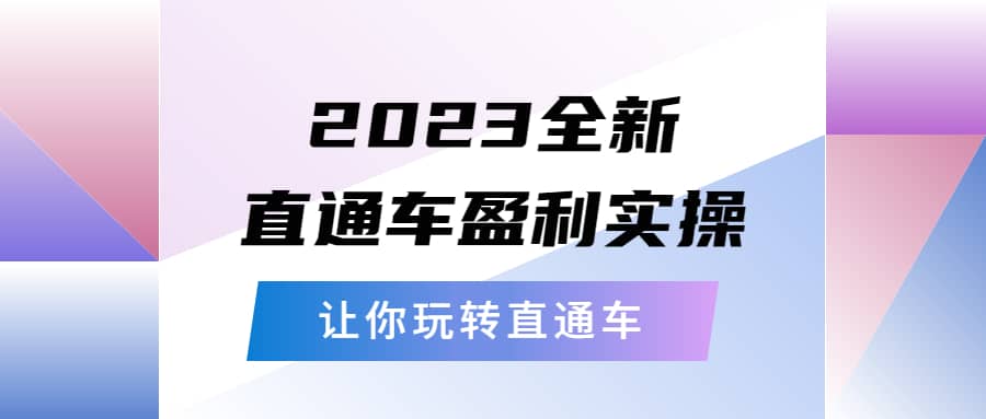 2023全新直通车·盈利实操:从底层,策略到搭建,让你玩转直通车
