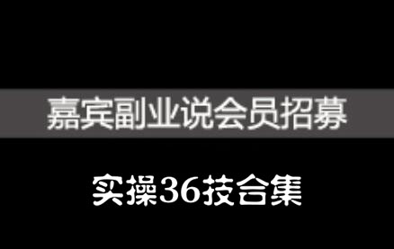 嘉宾副业说实操36技合集,价值1380元