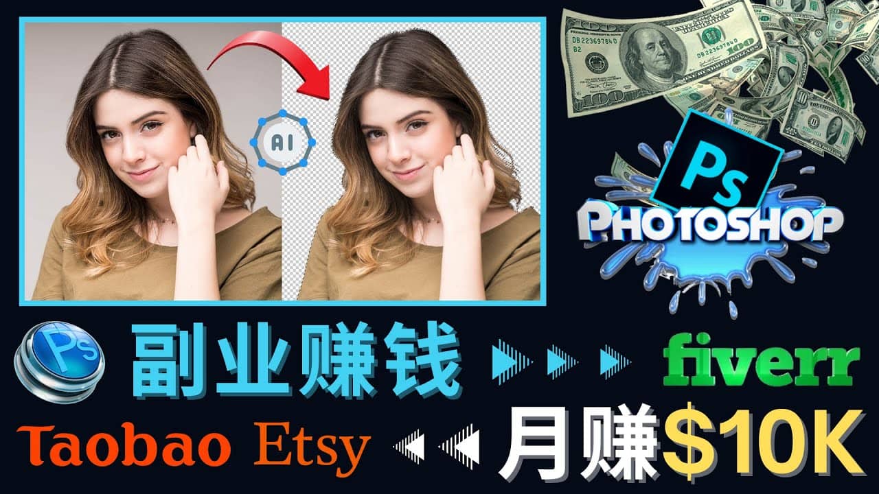 掌握PS修图技能,月赚5000美元以上 – 利用Adobe Photoshop赚钱的3种途径