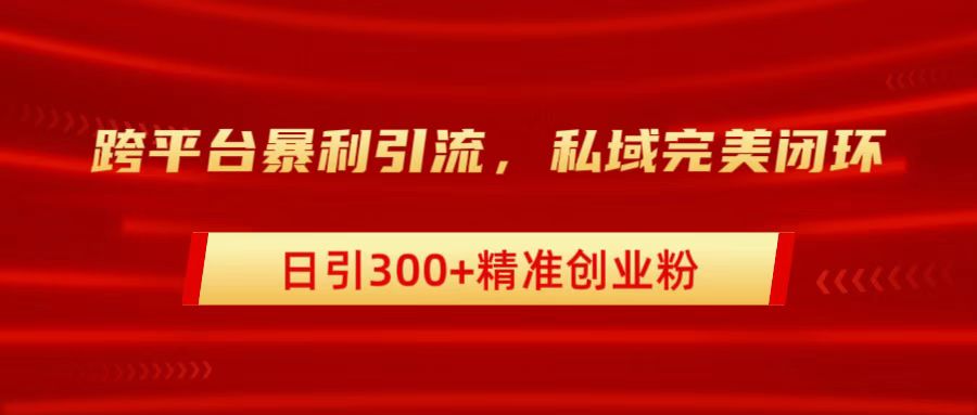 跨平台暴力引流,私域完美闭环,日引300+精准创业粉