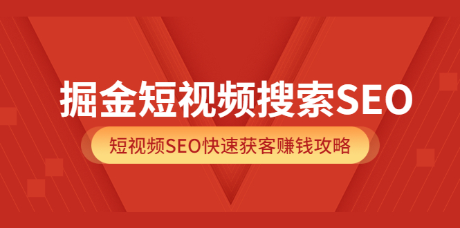 掘金短视频搜索SEO,短视频SEO快速获客赚钱攻略(价值980)