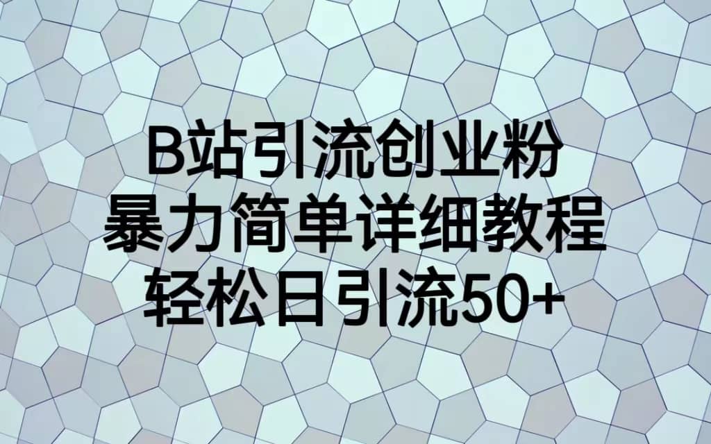 B站引流创业粉,暴力简单详细教程,轻松日引流50+