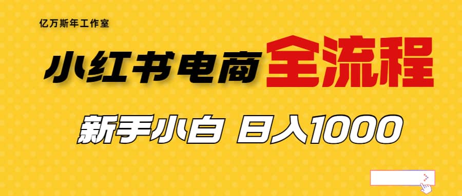 外面收费4988的小红书无货源电商从0-1全流程,日入1000+