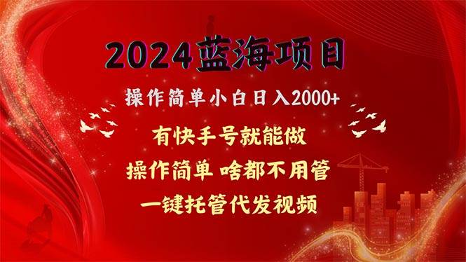 2024蓝海项目,网盘拉新,操作简单小白日入2000+,一键托管代发视频,...