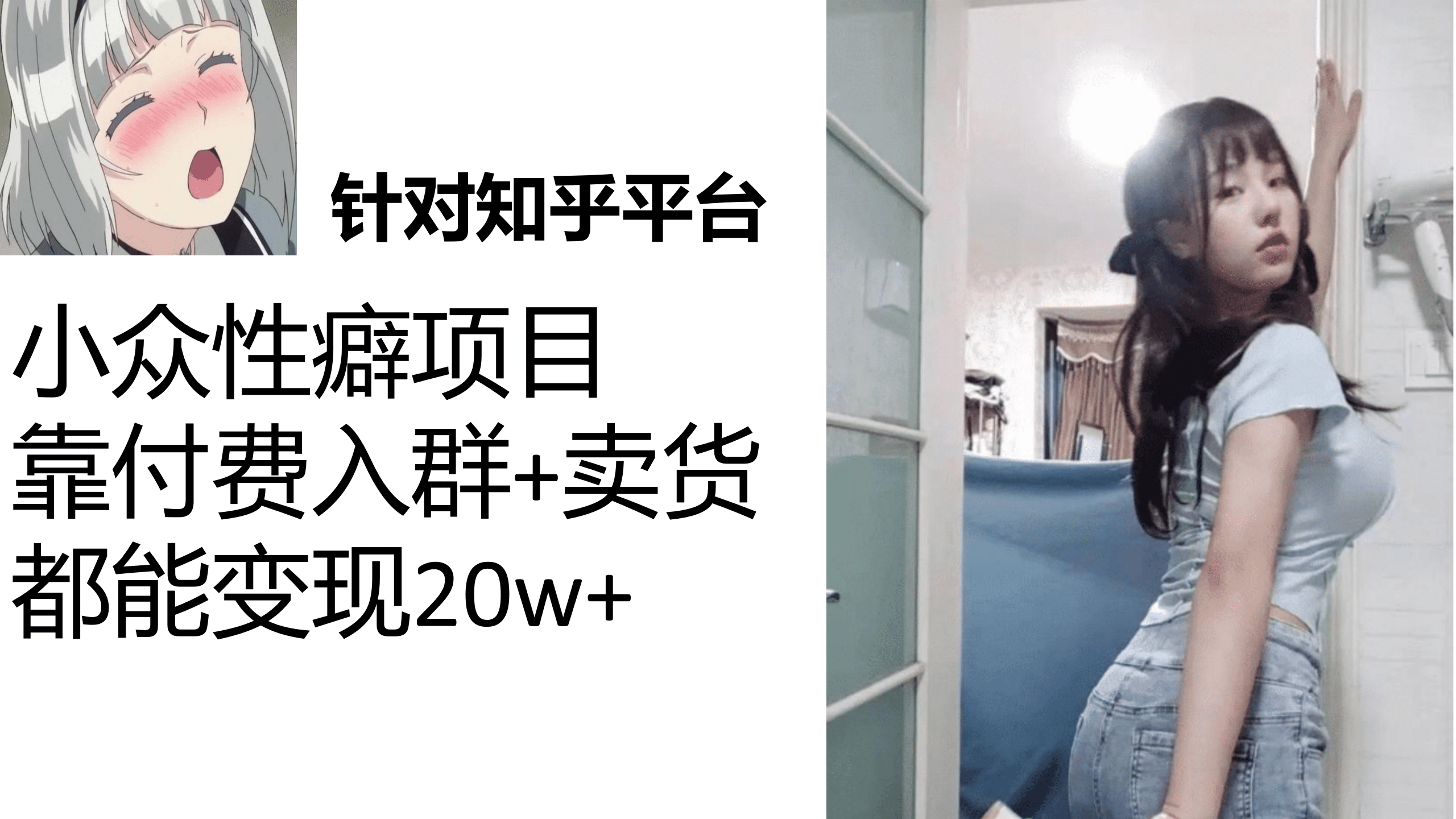 知乎小众性癖项目,Lsp的钱才是最好赚的,付费建群+卖货变现20w