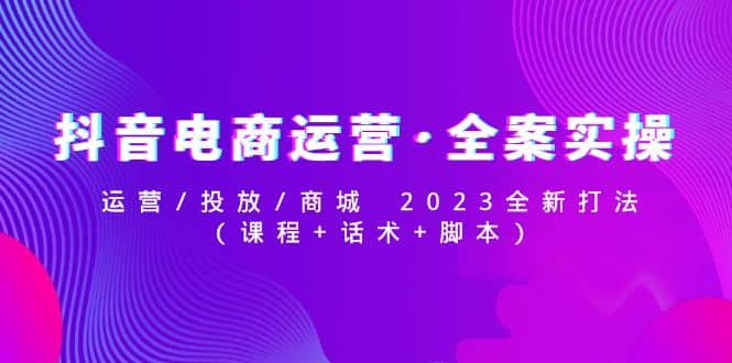 抖音电商运营·全案实操:运营/投放/商城 2023全新打法