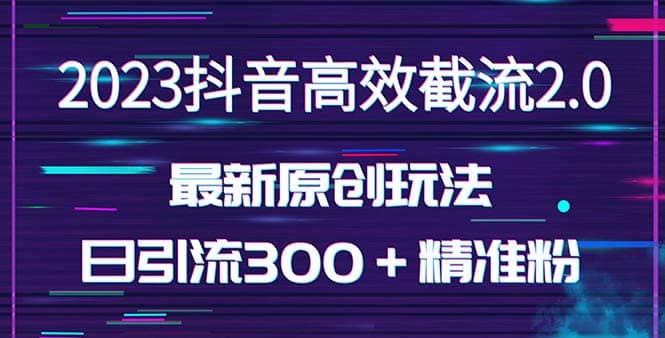 日引300+创业粉,独家抖音高效截流2.0玩法(价值1280)