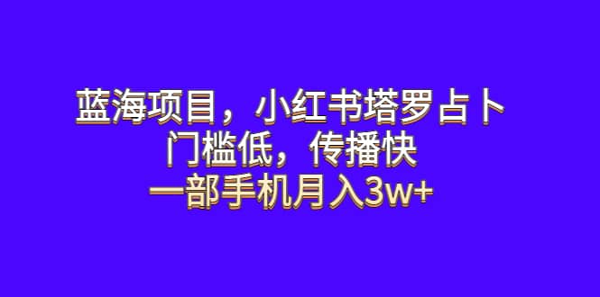 蓝海项目,小红书塔罗占卜,门槛低,传播快,一部手机月入3w+
