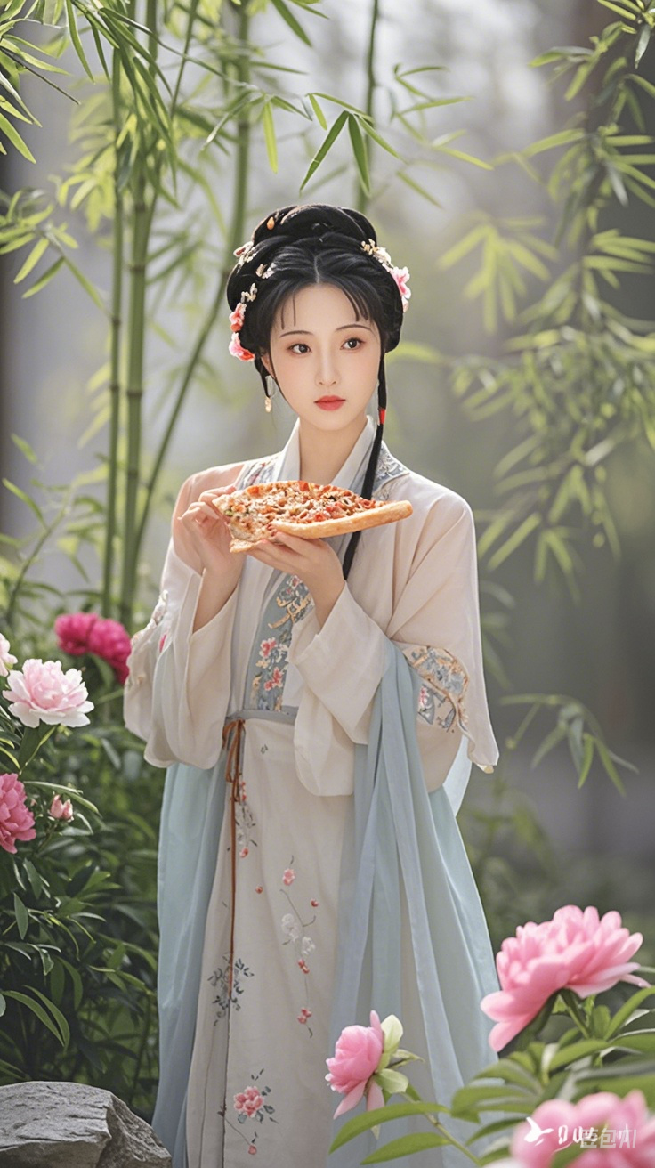 豆包最新更新,输入一句话P图,给林黛玉换金发、让林黛玉吃披萨,完全免费使用!