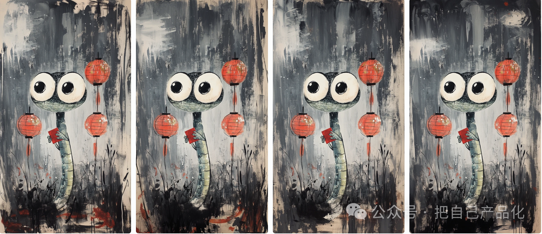 蛇年画个蛇年红包封面图,附提示词