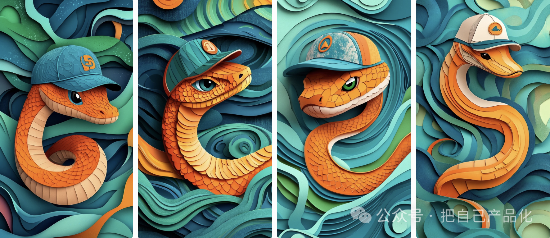 蛇年画个蛇年红包封面图,附提示词