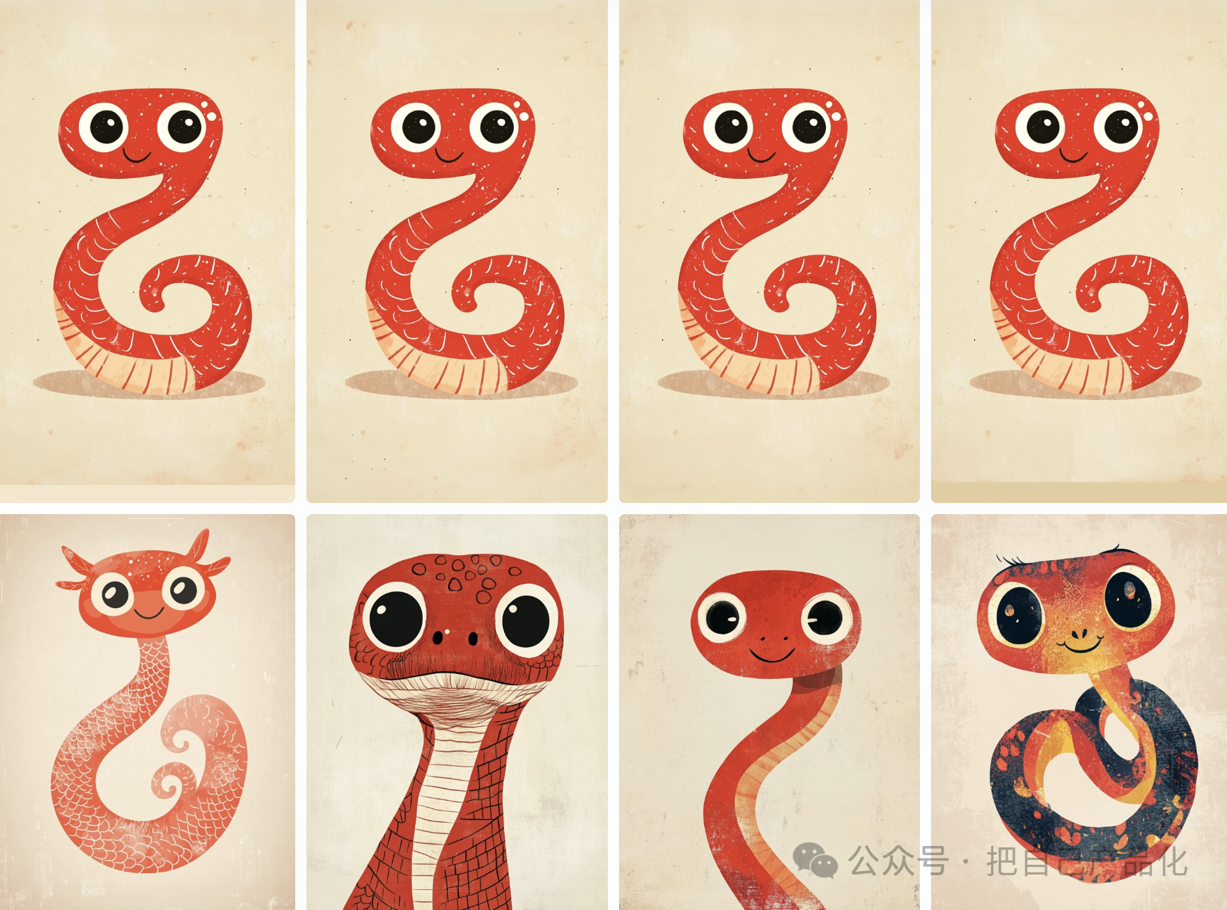 蛇年画个蛇年红包封面图,附提示词