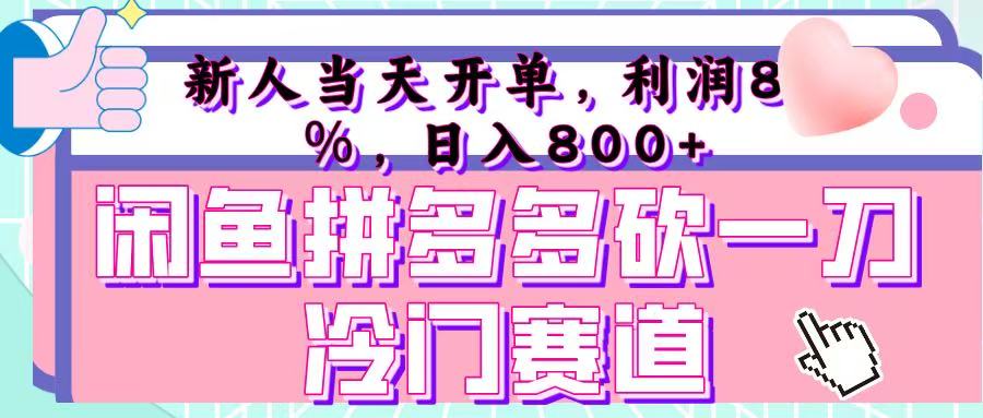 咸鱼拼夕夕砍一刀冷门暴力赛道,新人当天开单,利润百分之八十,日入 800+