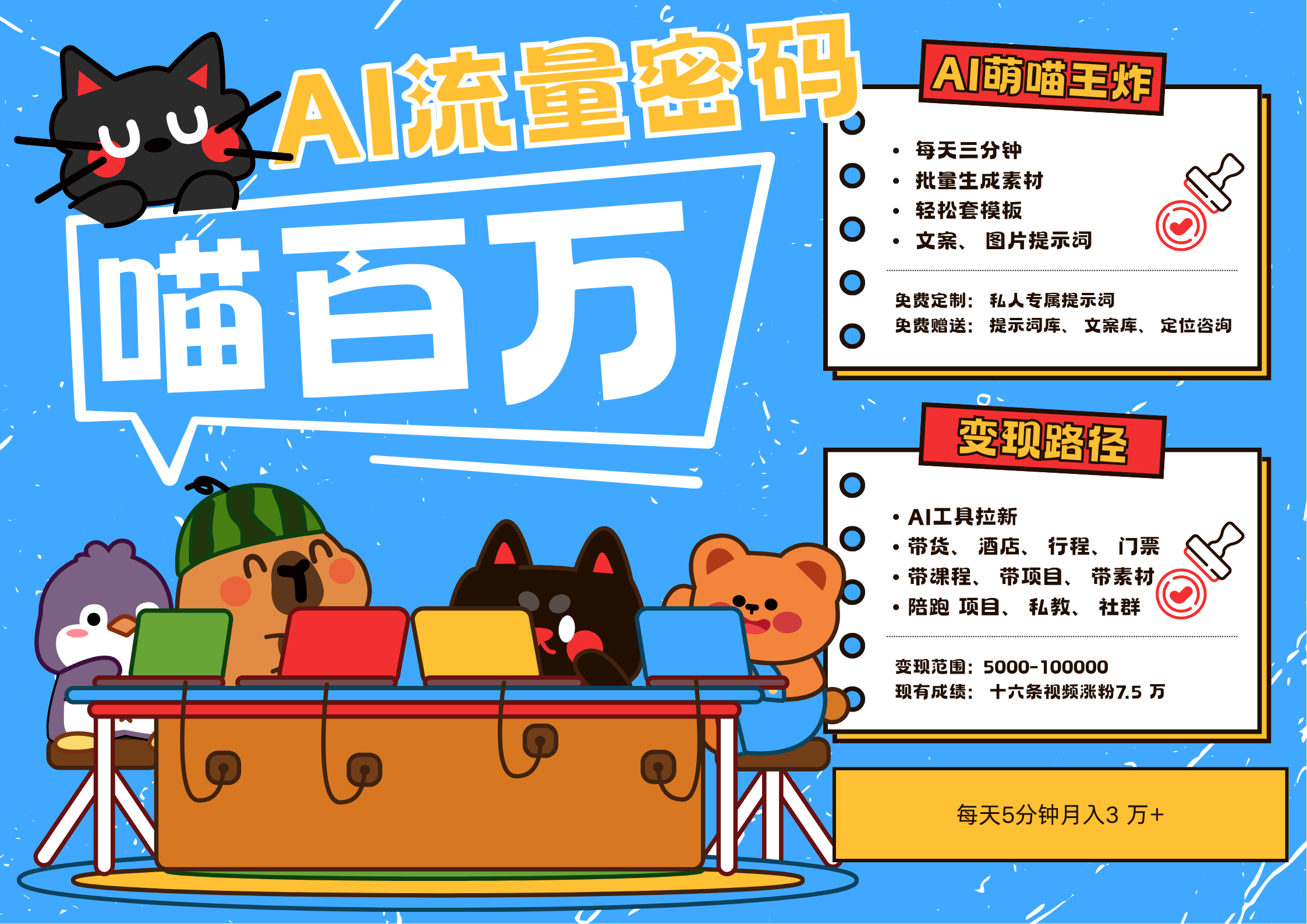 AI+宠物+旅行2025最火流量密码 轻松用AI宠物做文旅账号 可带货,带酒店,可以带行程,旅行社 小白三分钟学会 N种变现渠道 月入五位数 管道收益