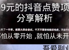 299元的抖音点赞项目分享解析