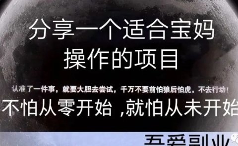 分享一个适合宝妈操作的项目