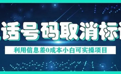 电话号码取消标记,利用信息差0成本月赚几千的项目!