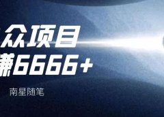 分享一个小众项目,月赚6666