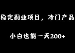 稳定副业项目,冷门产品,小白也能一天200+
