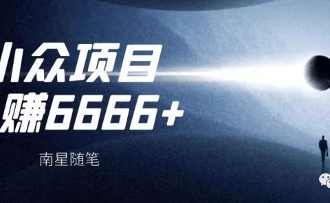 分享一个小众项目,月赚6666