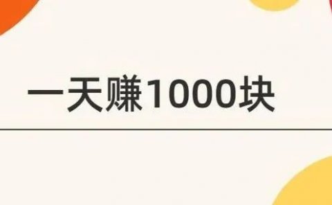 一天收益1000块,复制粘贴的赚钱项目