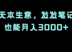 简单的副业项目:无本生意,发发笔记,也能月入3000+