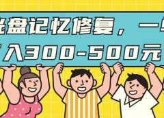 蓝海小项目拆解：光盘记忆修复，一单可入300-500元！