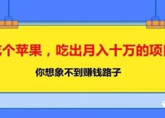 吃个苹果,吃出月入十万的项目