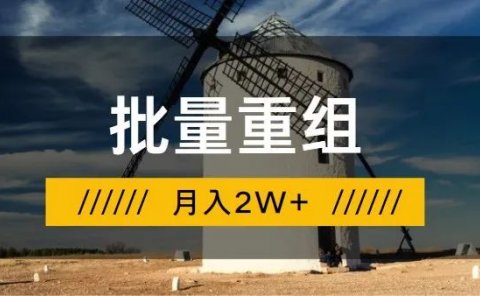 批量重组，月入2W+