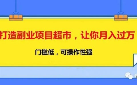 打造副业项目超市,让你月入过万