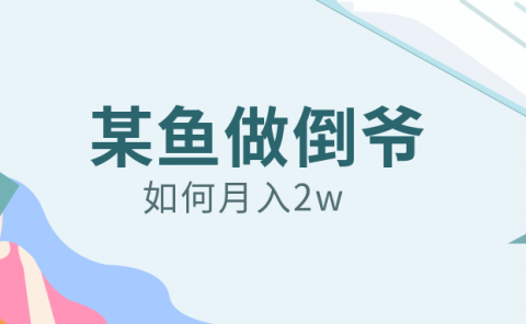 一看就会，月入2w副业 ,在某鱼做倒爷。