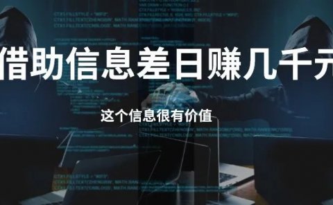 借助最新信息差，日赚几千元