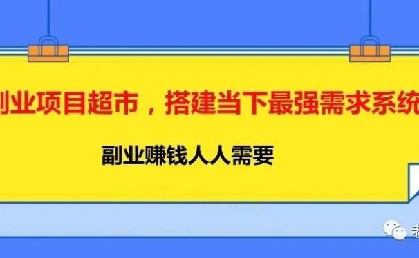 副业项目超市,搭建当下最强需求系统