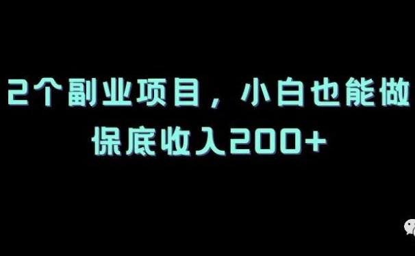 2个虚拟资源副业项目,小白也能做,保底收入200+