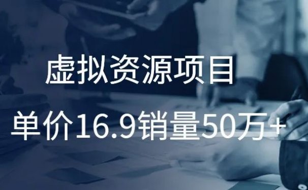 虚拟资源项目,单价16.9销量50万+!