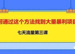 如何通过这个方法找到大量暴利项目？