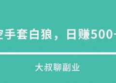 空手套白狼的抖音赚钱项目,日赚500+