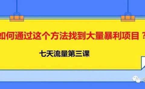 如何通过这个方法找到大量暴利项目？