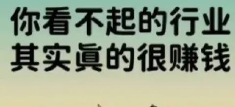 我们看不起的正在闷声挣大钱