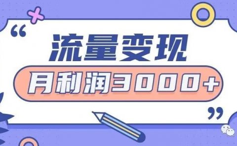 简单的流量变现，新手实操每月3000+