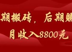 前期搬砖，后期赚钱，月收入8800元