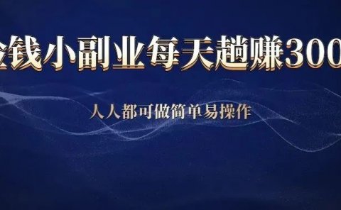 0成本捡钱小副业，每天趟赚300+