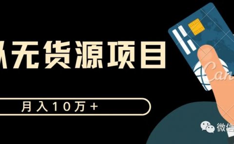 月入10万+ 虚拟无货源项目 新手可操作