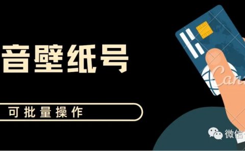 零成本项目 抖音壁纸号 可批量操作