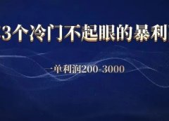 一单利润200-3000，分享3个冷门不起眼的暴利刚需副业
