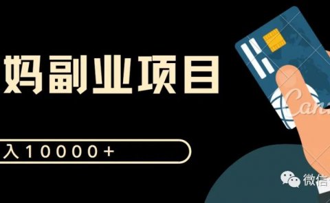 轻松搬砖，月入10000+，适合宝妈的副业项目推荐