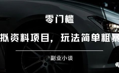 虚拟资料项目，玩法简单粗暴！