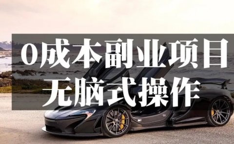 0成本副业项目,傻瓜式操作方式,月入20000+